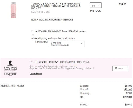 LANCOME折扣码2026 LANCOME兰蔻 清滢柔肤水(粉水) 400ml6折.4+满赠洁面仪优惠码