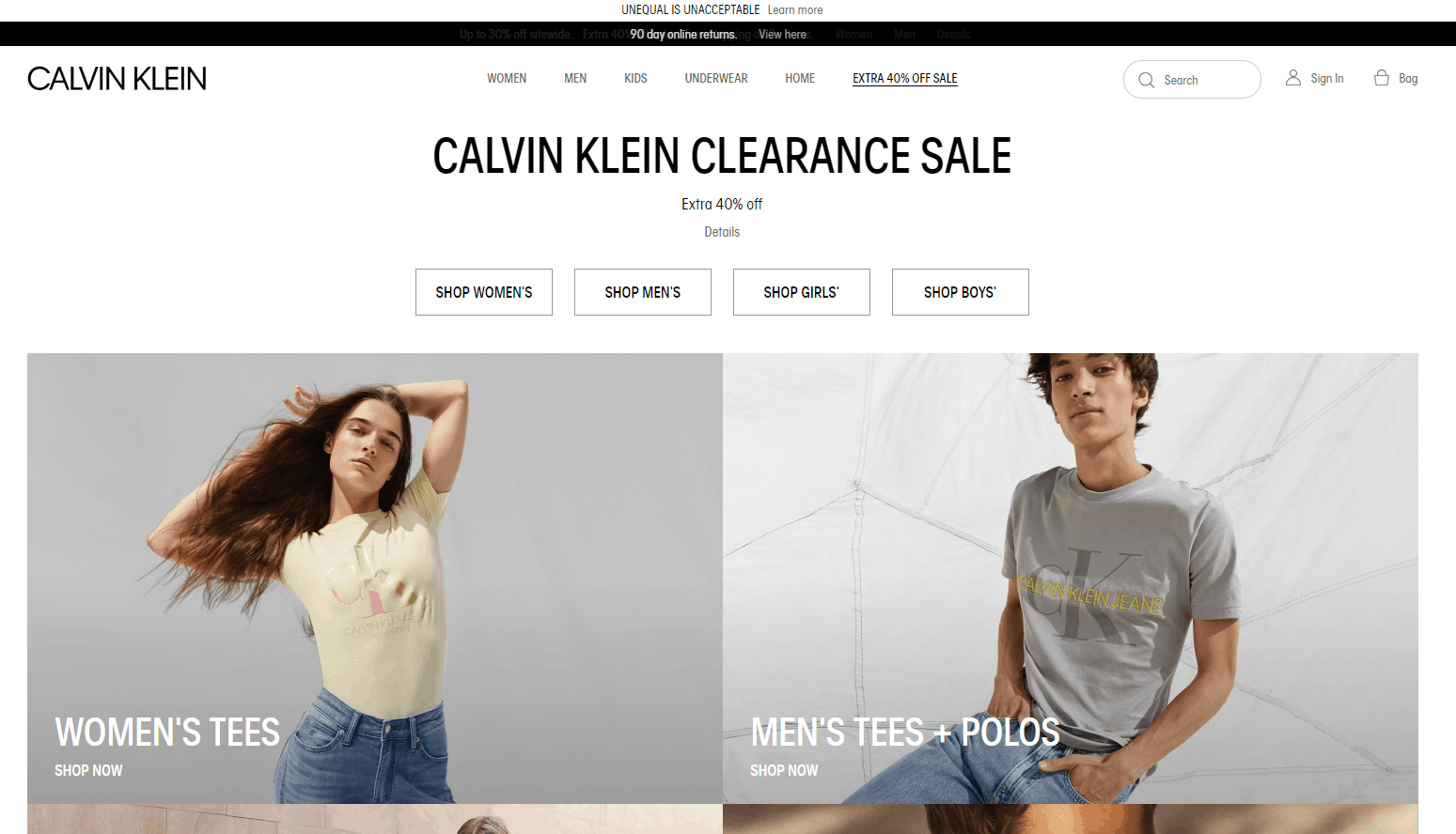 Calvin Klein优惠码2026 CK美国官网有全场低至7折+折扣区额外6折促销部分再享8折