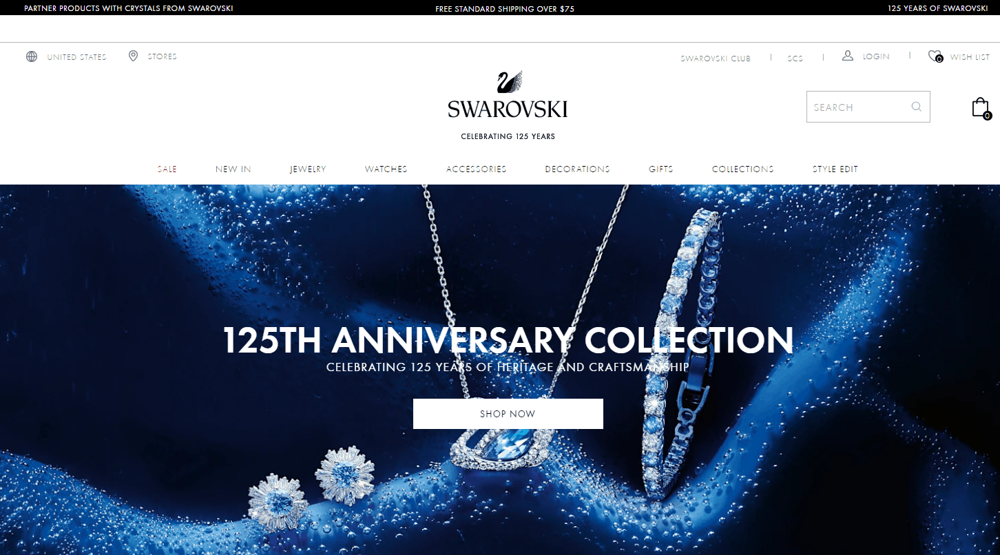 Swarovski优惠码2026 施华洛世奇美国官网年中大促精选首饰配饰低至4折促销美国免邮