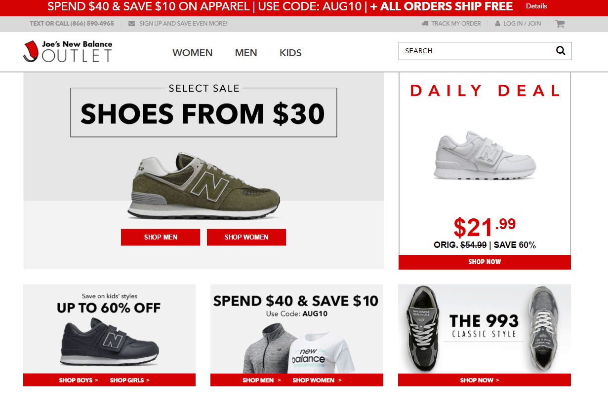 Joe’sNBOutlet折扣码2026 Joes NewBalance Outlet精选鞋款起特卖