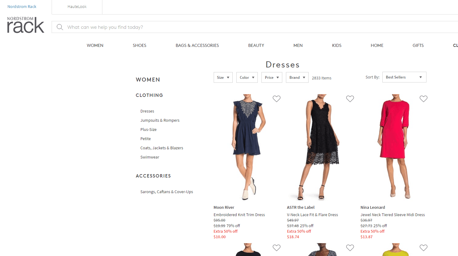 Nordstrom Rack优惠码2026 nordstromrack精选连衣裙额外5折促销满额免邮