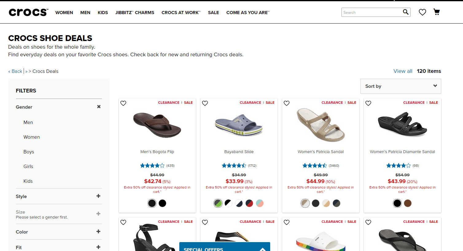 Crocs折扣码2026 卡洛驰美国官网清仓产品额外5折促销满额免邮