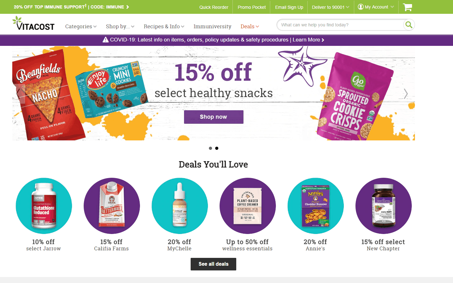 VitaCost折扣码2026 vitacost官网全场食品保健、母婴用品无门槛9折满额免邮