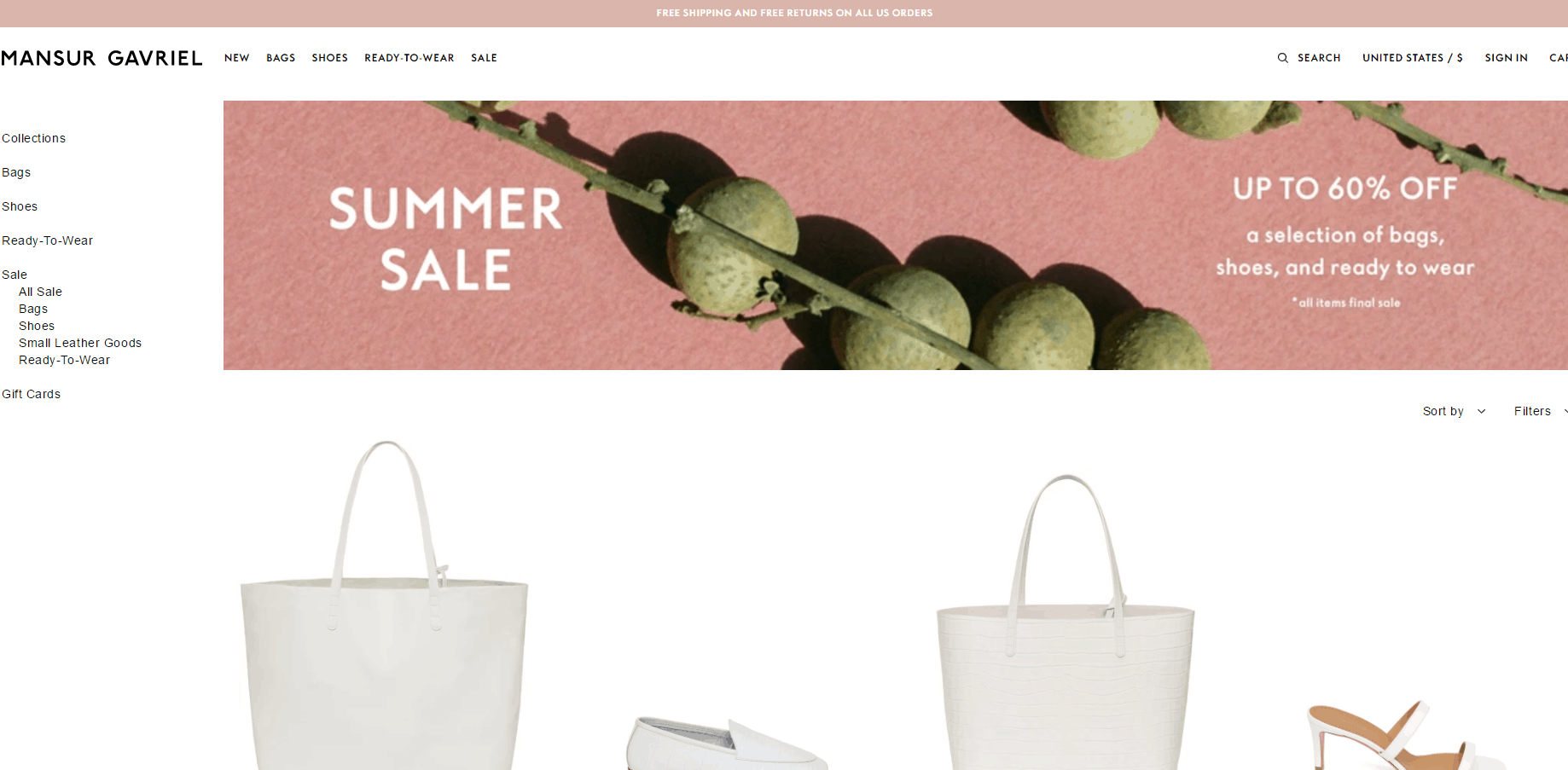 Mansur Gavriel折扣码2026 mansurgavriel夏季大促低至4折