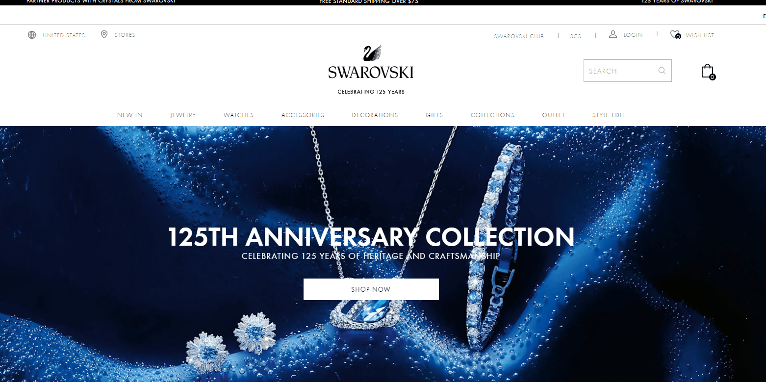 Swarovski优惠码2026 施华洛世奇美国官网outlet区精选饰品低至5折促销美国免邮