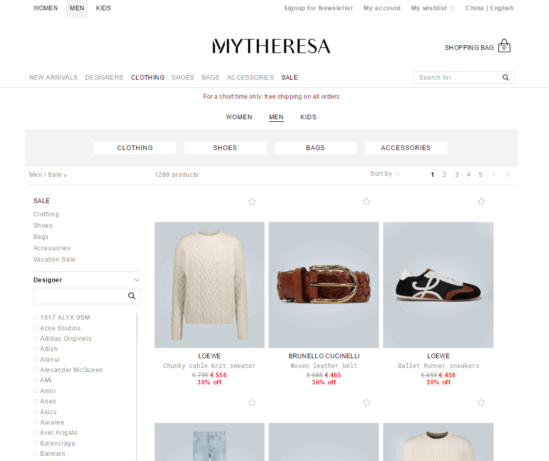 Mytheresa优惠码2026 mytheresa折扣区低至4折促销全球限时免运费