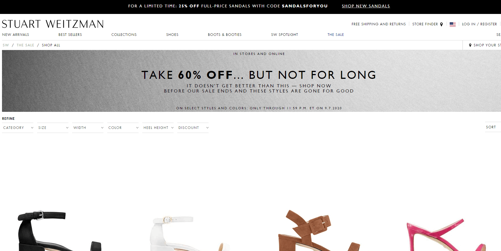 Stuart Weitzman优惠码2026 SW美国站折扣区4折清仓促销