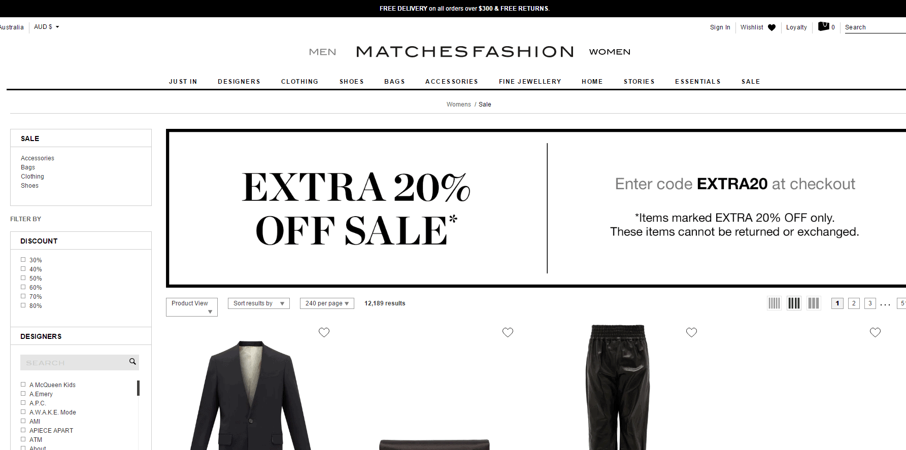 Matchesfashion优惠码2026 MatchesFashion官网折扣区低至3折+额外8折促销含税直邮国内