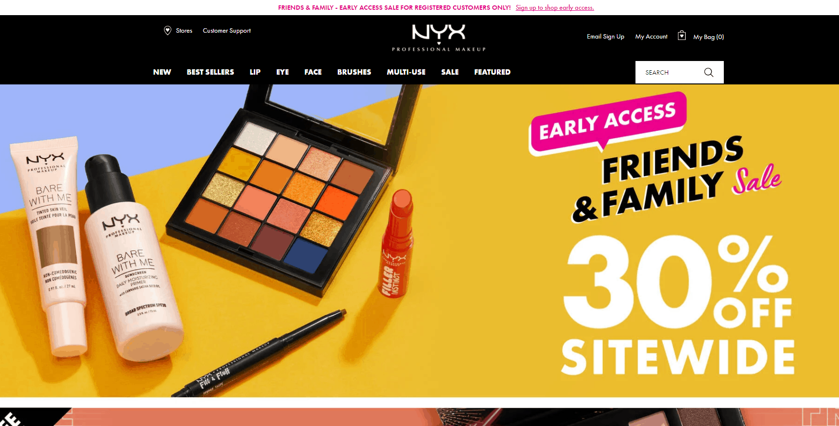 NYX优惠码2026 nyxcosmetics美国官网全场商品无门槛7折促销满送正装玫瑰眼影