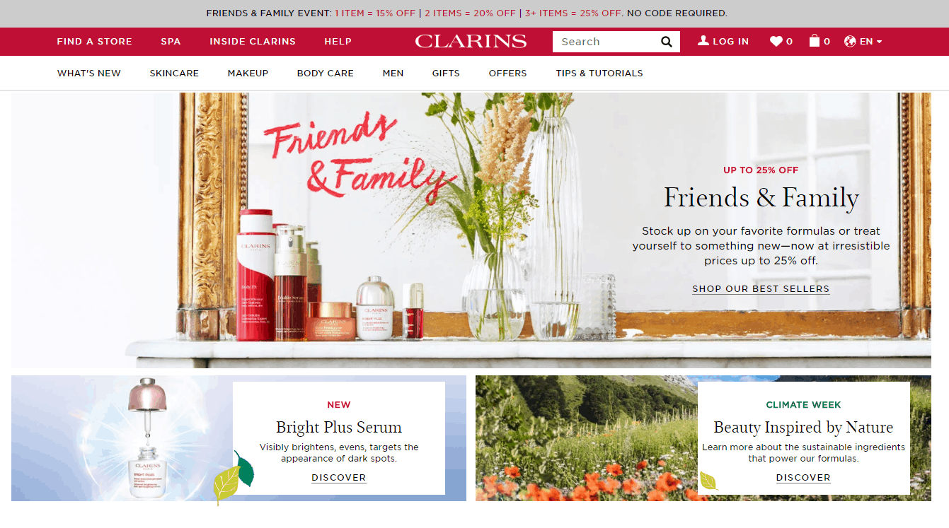 Clarins优惠码2026 娇韵诗美国官网年度好价返场低至7.5折+3件好礼