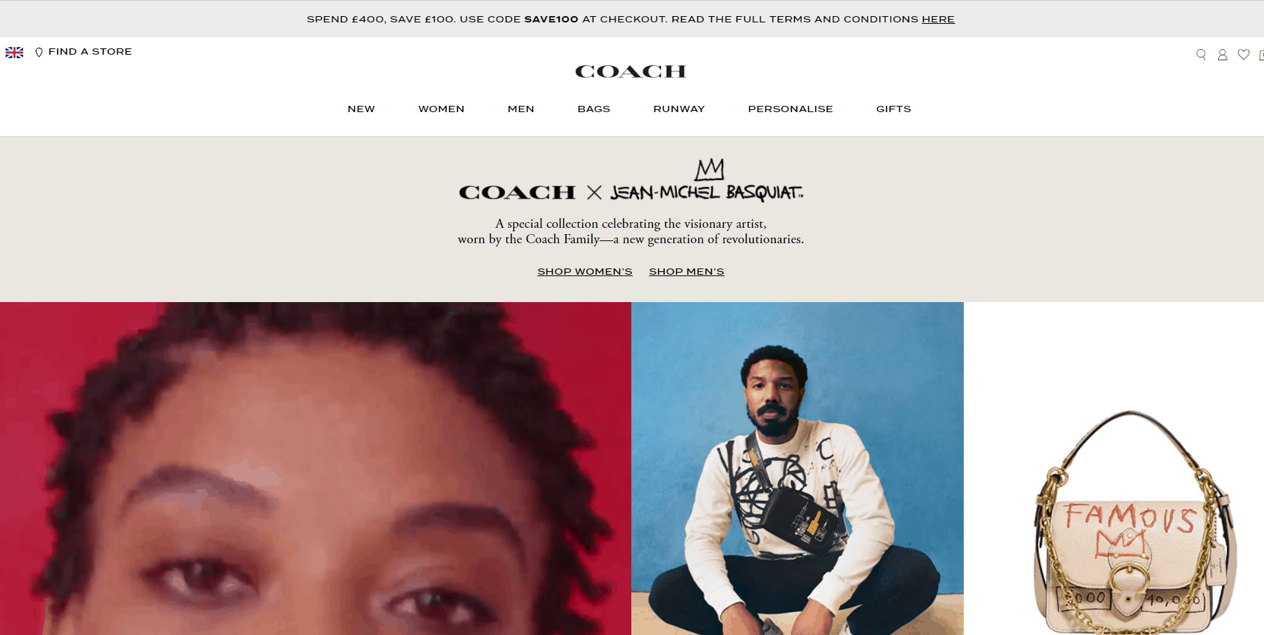 Coach折扣码2026 蔻驰英国官网全场满£400立减£100促销新款也参加