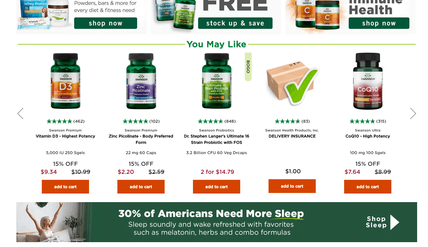 Swanson折扣码2026 swansonvitamins自营品牌保健产品最高立减促销满额包邮