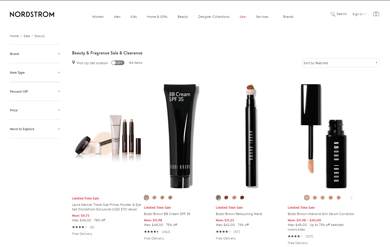 Nordstrom折扣码2026 nordstrom现有精选时尚美妆热卖 低至3折+额外7.5折促销美妆类低至56折