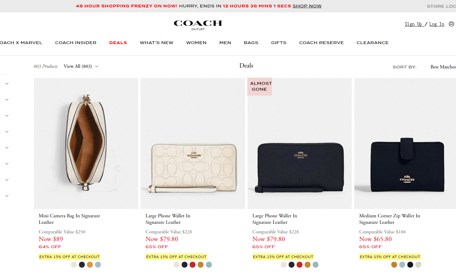 Coach Outlet优惠码2026 美国蔻驰工厂店精选低至3折促销购买任意包包即可换购钱包
