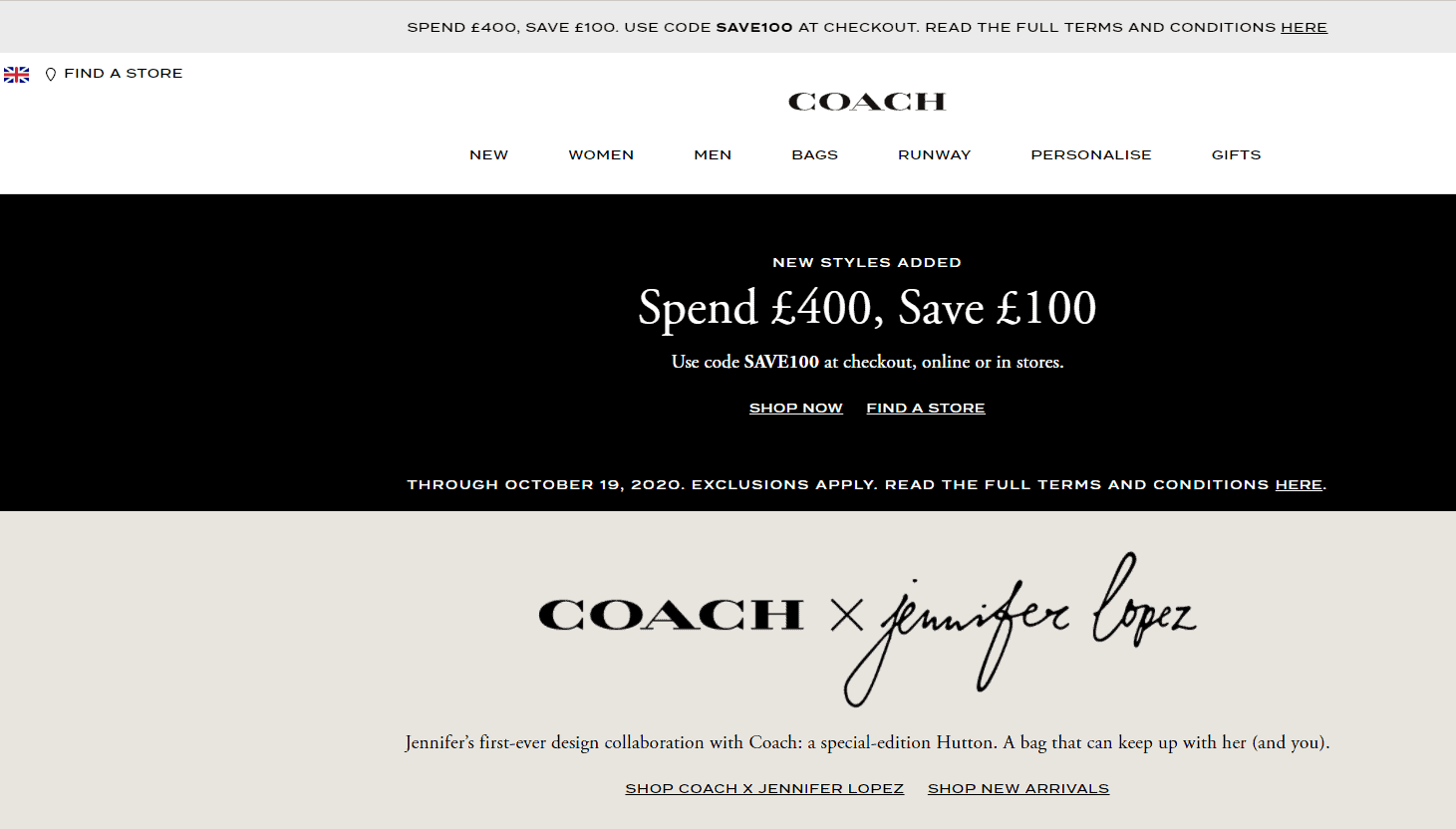 Coach折扣码2026 蔻驰英国官网全场满£400立减£100促销Tabby 26加入