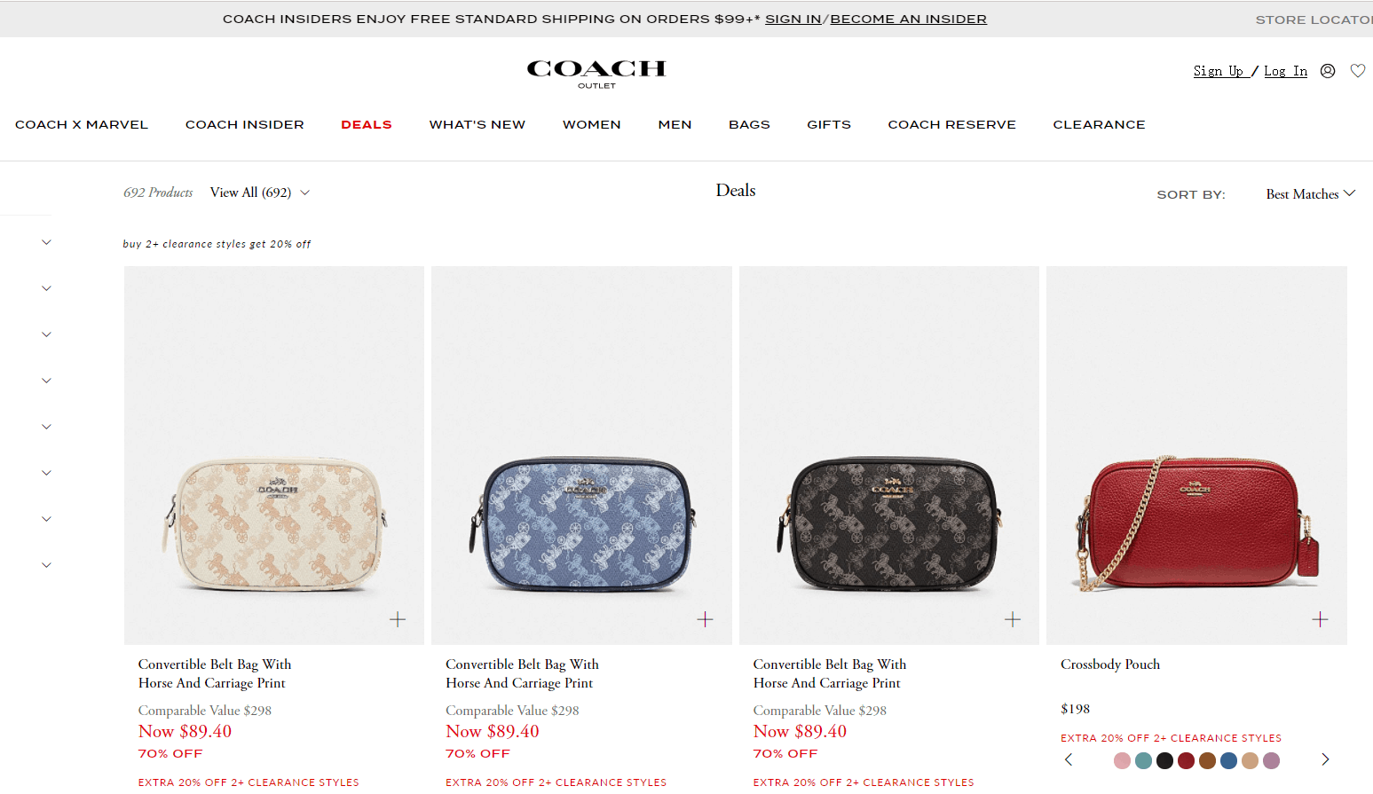 Coach Outlet折扣码2026 蔻驰工厂店精选低至3折促销部分钱包2件额外8折