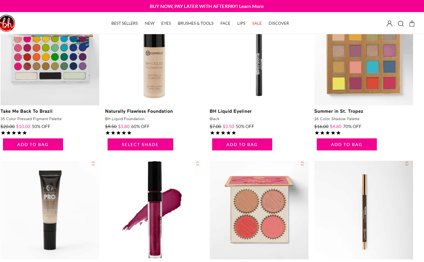 BH Cosmetics折扣码2026 bhcosmetics美国官网精选美妆低至3折+额外8折促销满额免邮