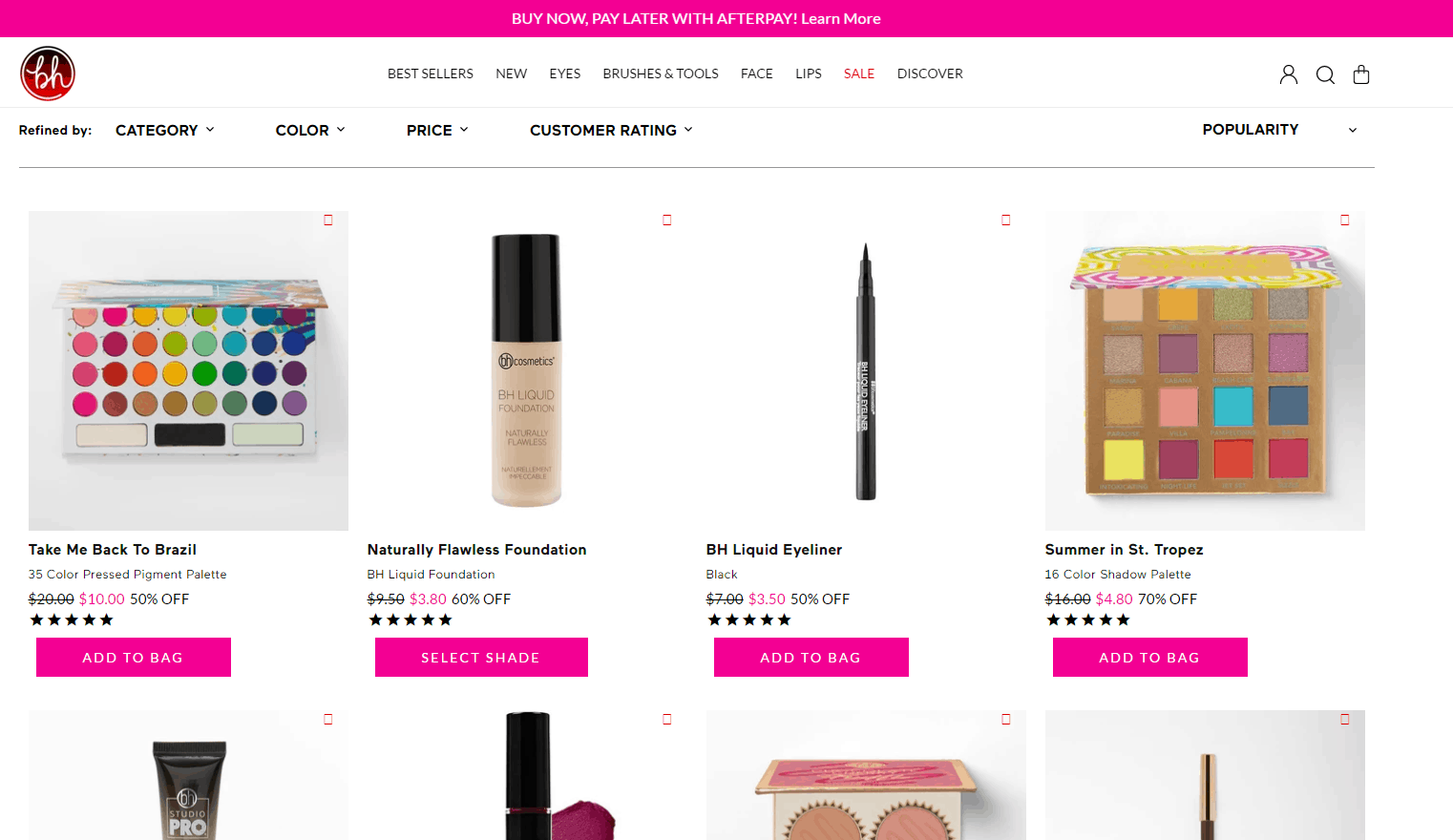 BH Cosmetics优惠码2026 bhcosmetics美国官网精选商品低至3折促销满额免邮