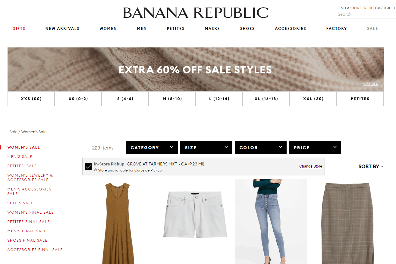 Banana Republic优惠码2026 香蕉共和国官网现有折扣区额外4折促销满额免邮
