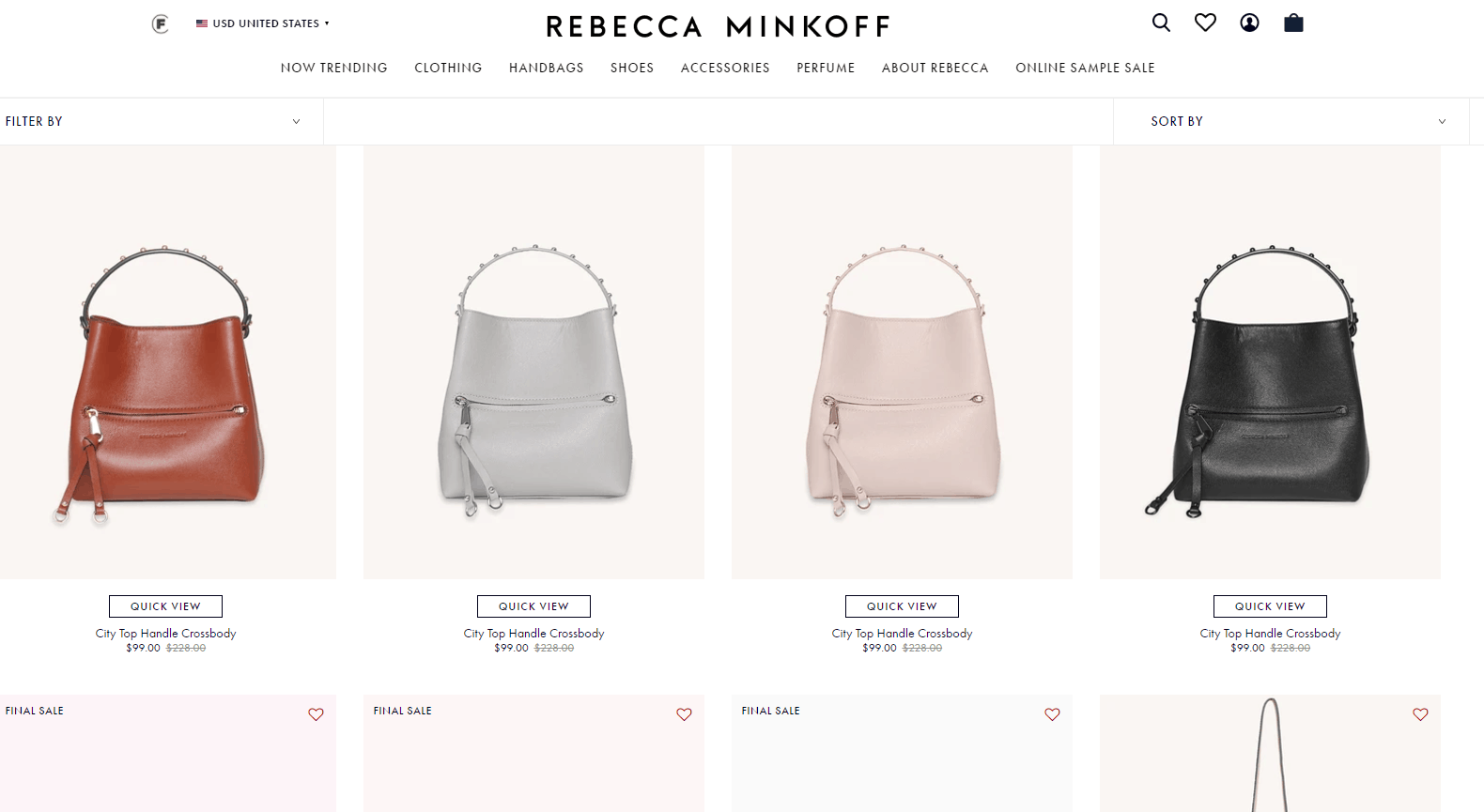 Rebecca Minkoff优惠码2026 rebeccaminkoff美国官网折扣区新款包包低至2折促销美境免邮