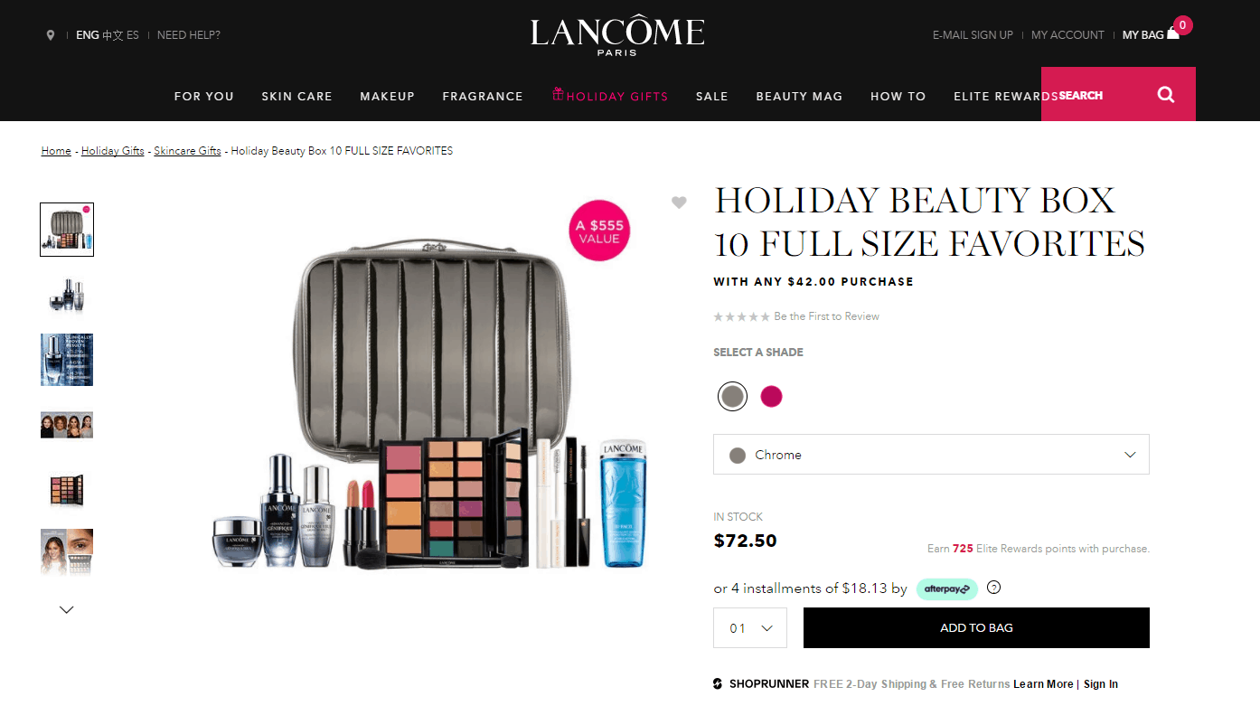Lancome优惠码2026 兰蔻美国官网购物满加.5换购圣诞礼包叠加部分商品买一送一-图片1