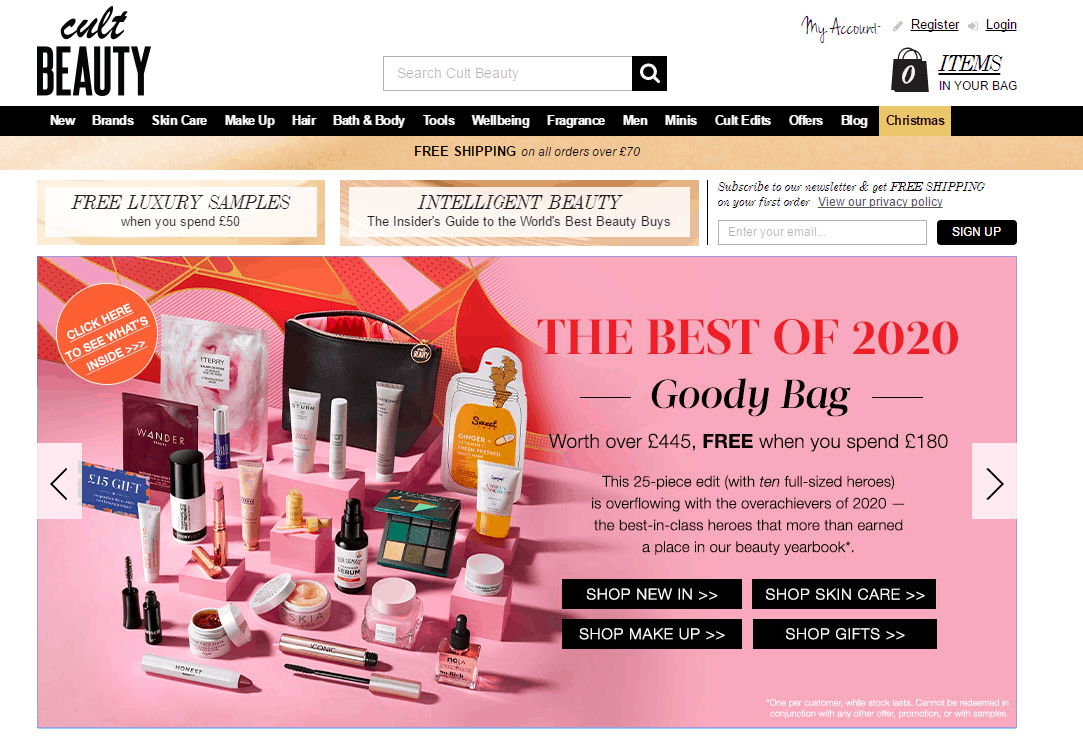 Cult Beauty折扣码2026 cultbeauty现有全场满£180赠价值超£445美妆大礼包限部分会员