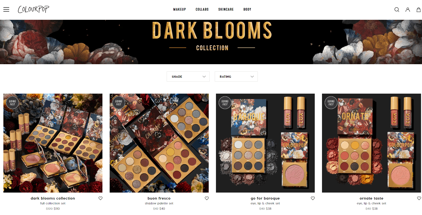 ColourPop折扣码2026 卡拉泡泡有新品巴洛克系列眼影盘/唇釉满立减促销满额免邮