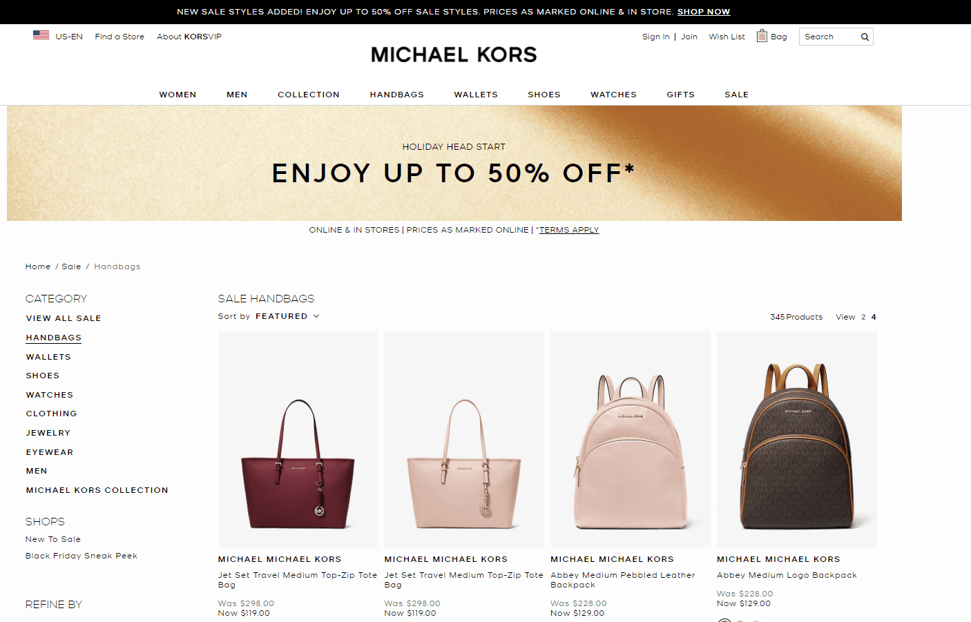 Michael Kors折扣码2026 michaelkors美国官网全场低至5折大促美境免邮
