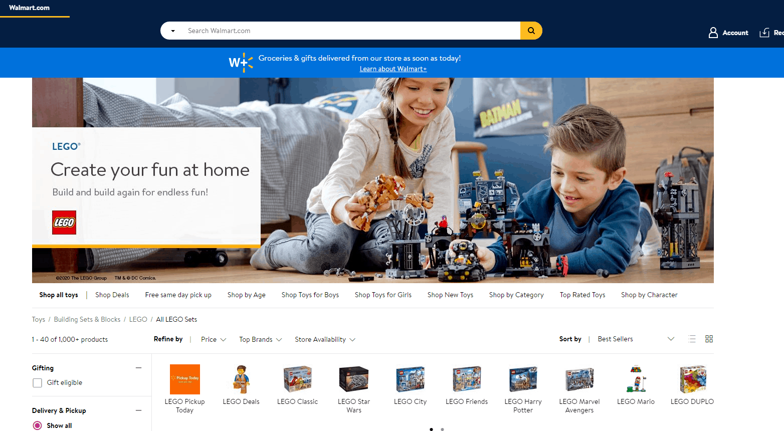 Walmart折扣码2026 沃尔玛有LEGO乐高套装低至5折好价实时更新中
