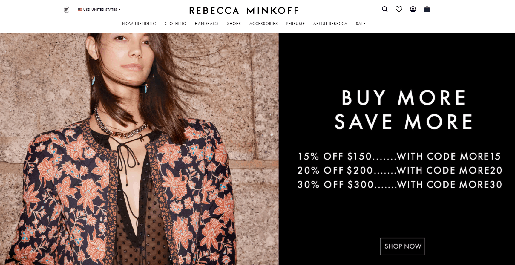 Rebecca Minkoff折扣码2026 rebeccaminkoff美国官网全场正价商品满额最高享7折促销美境免邮