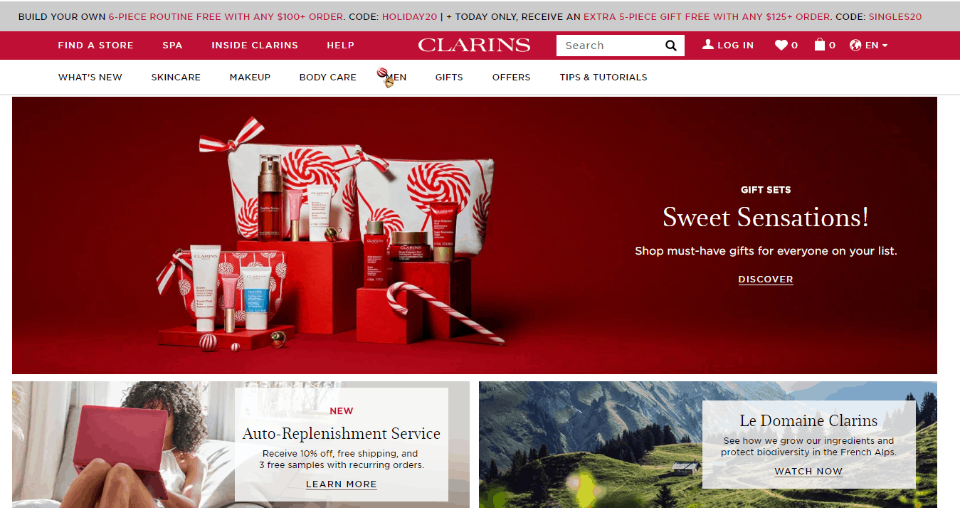 Clarins折扣码2026 娇韵诗美国官网双十一全场满5免费送11件好礼满额免邮