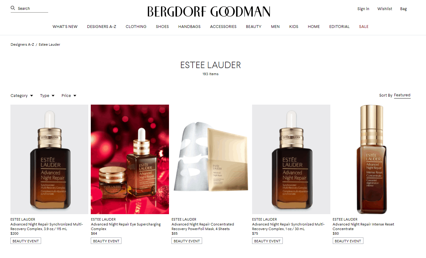 Bergdorf Goodman折扣码2026 BG上架Estee lauder雅诗兰黛2020圣诞护肤彩妆大礼包购满加价换购+满赠大礼包-图片1