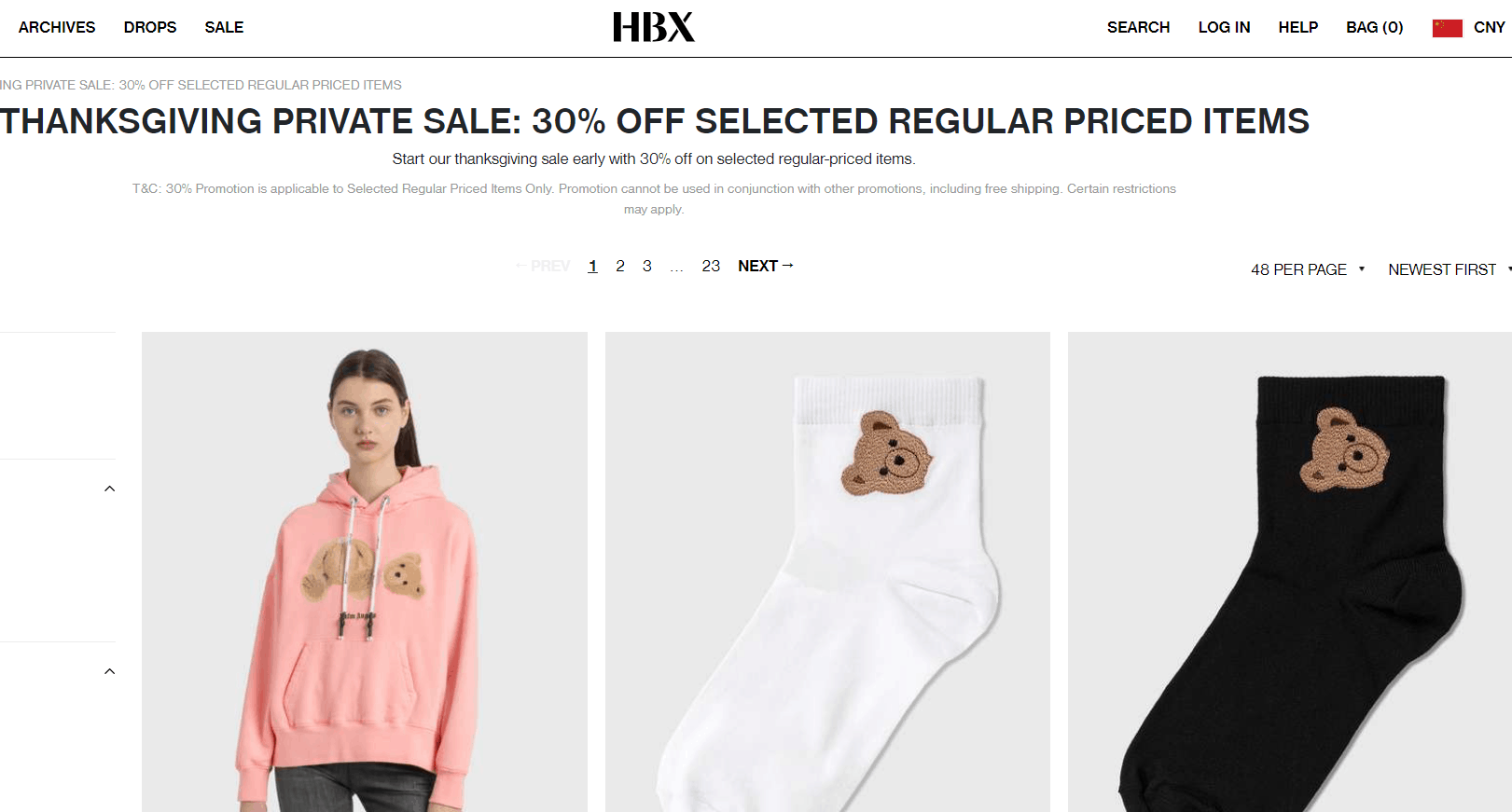 HBX折扣码2026 hbx感恩节特惠现有精选正价商品限时7折促销可直邮