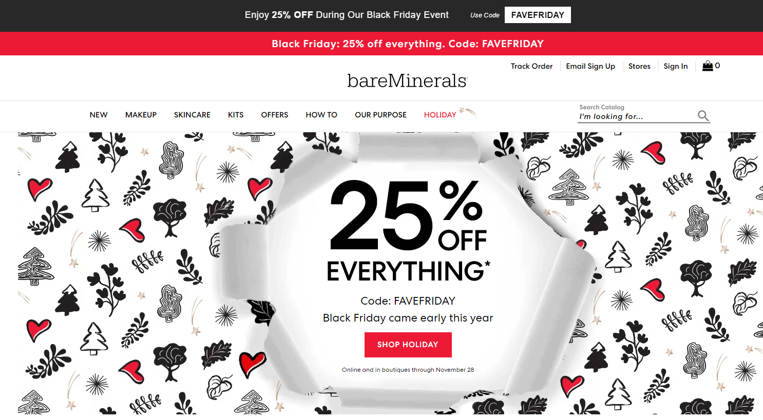 Bareminerals折扣码2026 bareminerals官网黑五大促全场美妆75折促销满赠好礼
