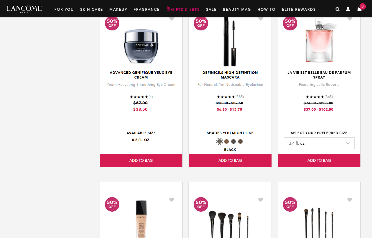 Lancome折扣码2026 兰蔻美国官网精选热门单品5折