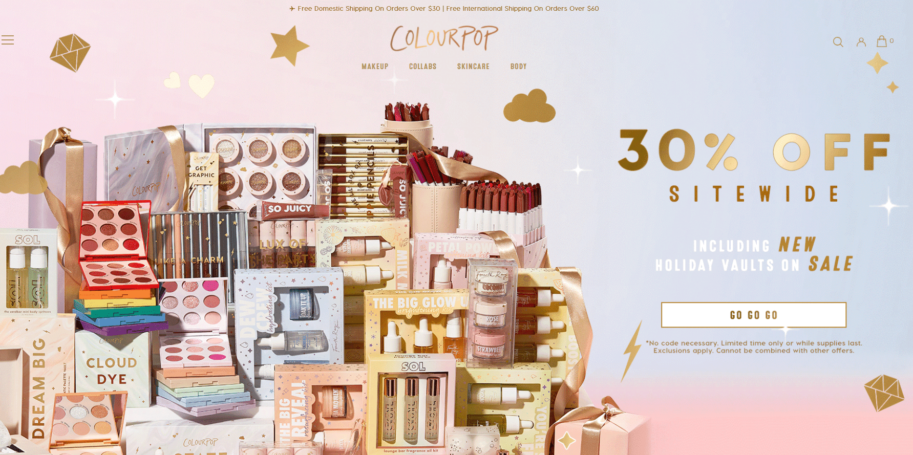 Colourpop优惠码2026 卡拉泡泡官网全场彩妆7折+套装上新