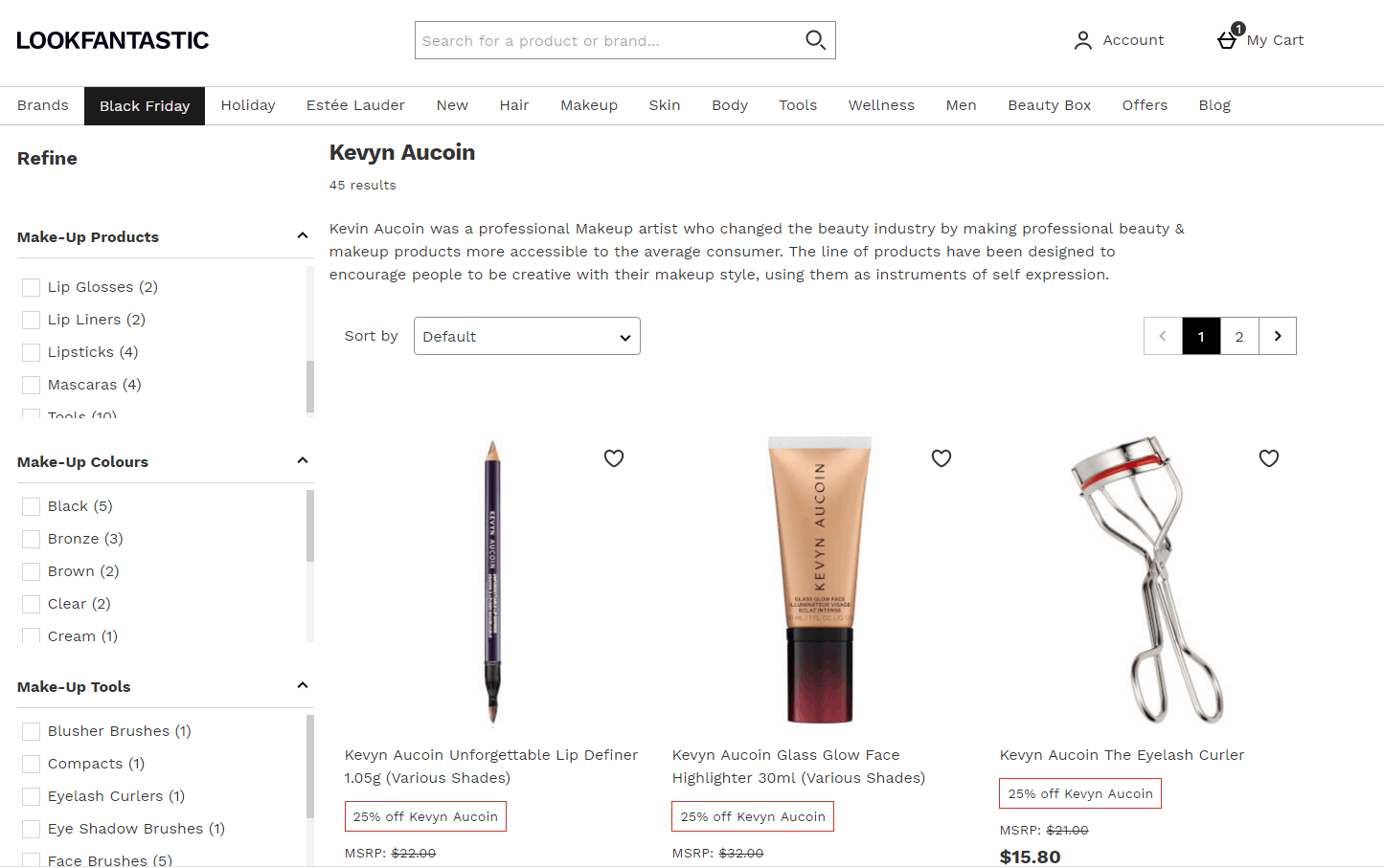 lookfantastic优惠码2026 LF美国站现有Kevyn Aucoin精选商品75折+额外9折促销满赠好礼