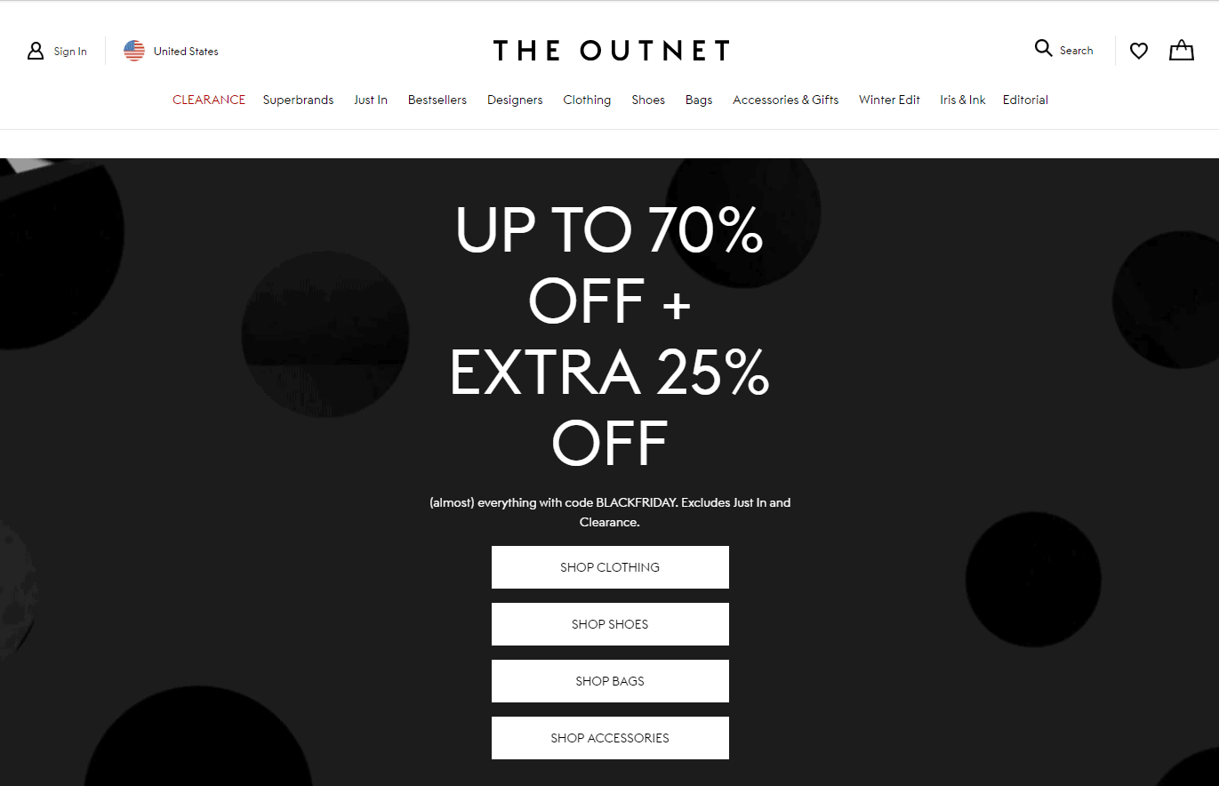 The Outnet折扣码2026 theoutnet官网黑五全场服饰低至3折+额外75折促销美国包邮