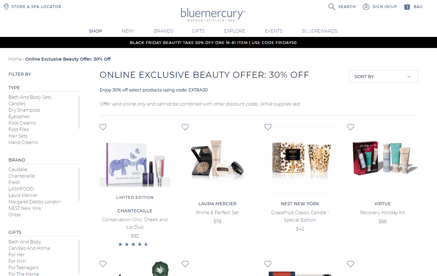 Bluemercury折扣码2026 bluemercury官网黑五精选护肤限定套装低至7折促销美国免邮