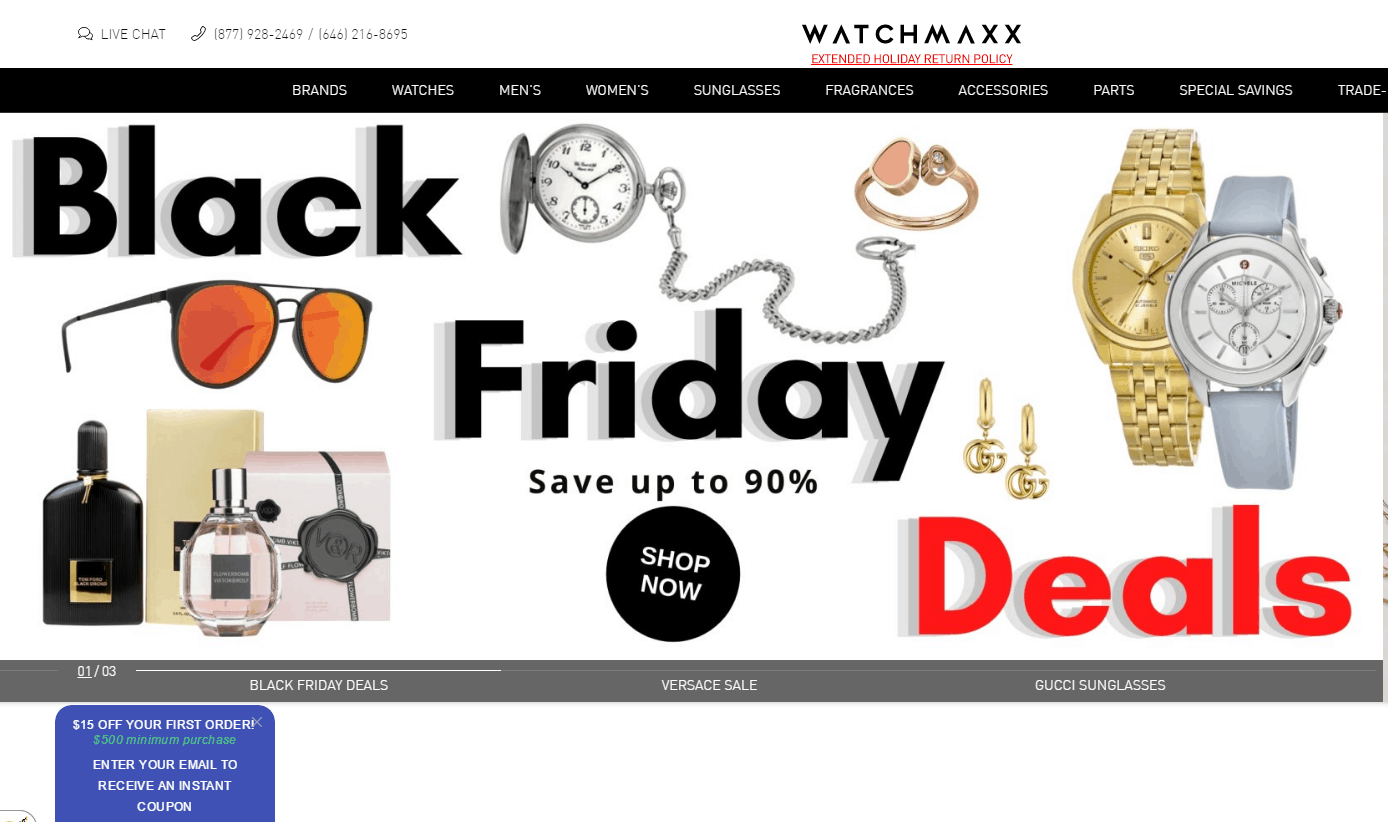 Watchmaxx优惠码2026 watchmaxx黑五精选手表饰品等低至1折促销美境免邮