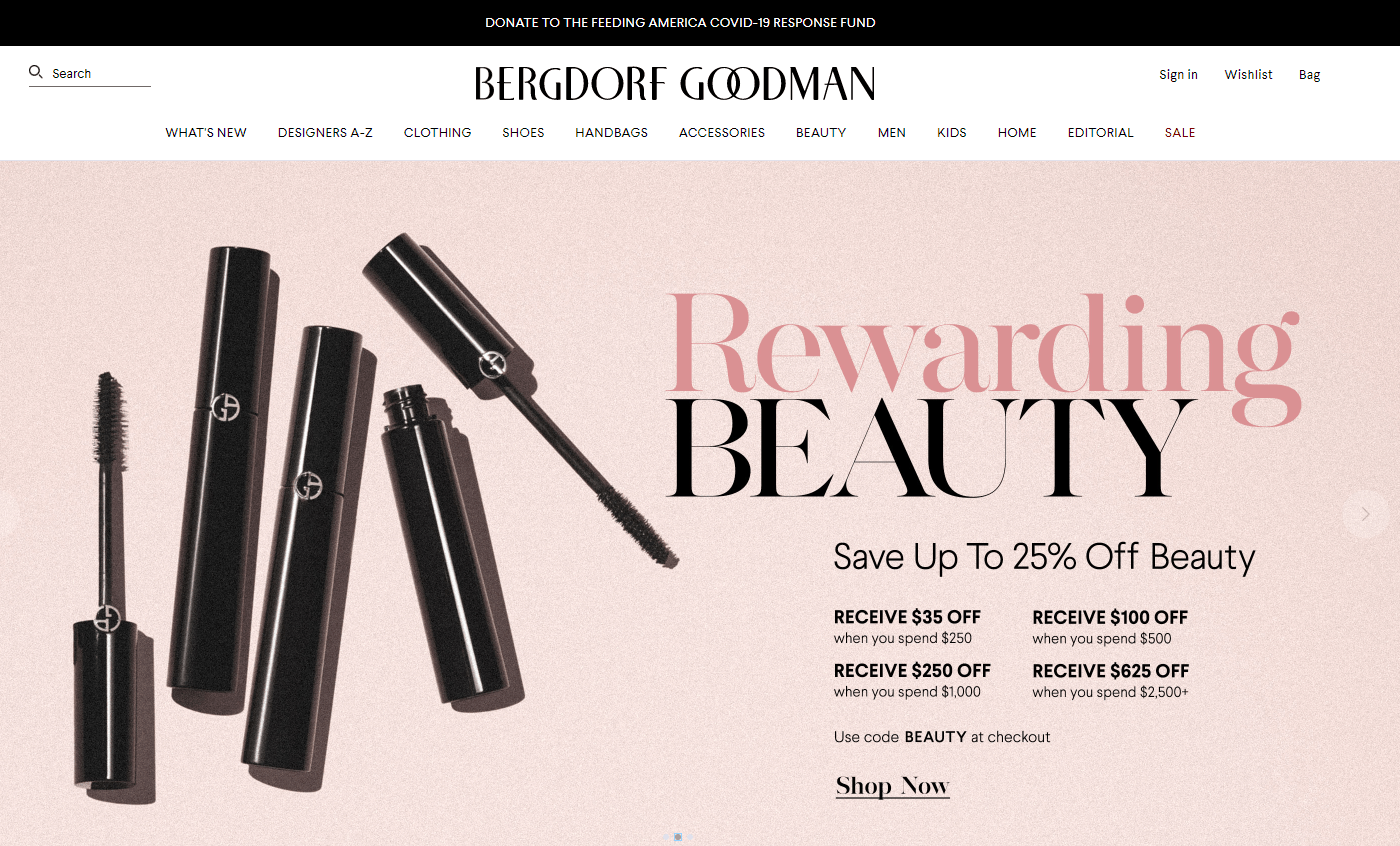 Bergdorf Goodman优惠码2026 BG美妆盛典全场美容护肤品最高立减5可叠加品牌满赠