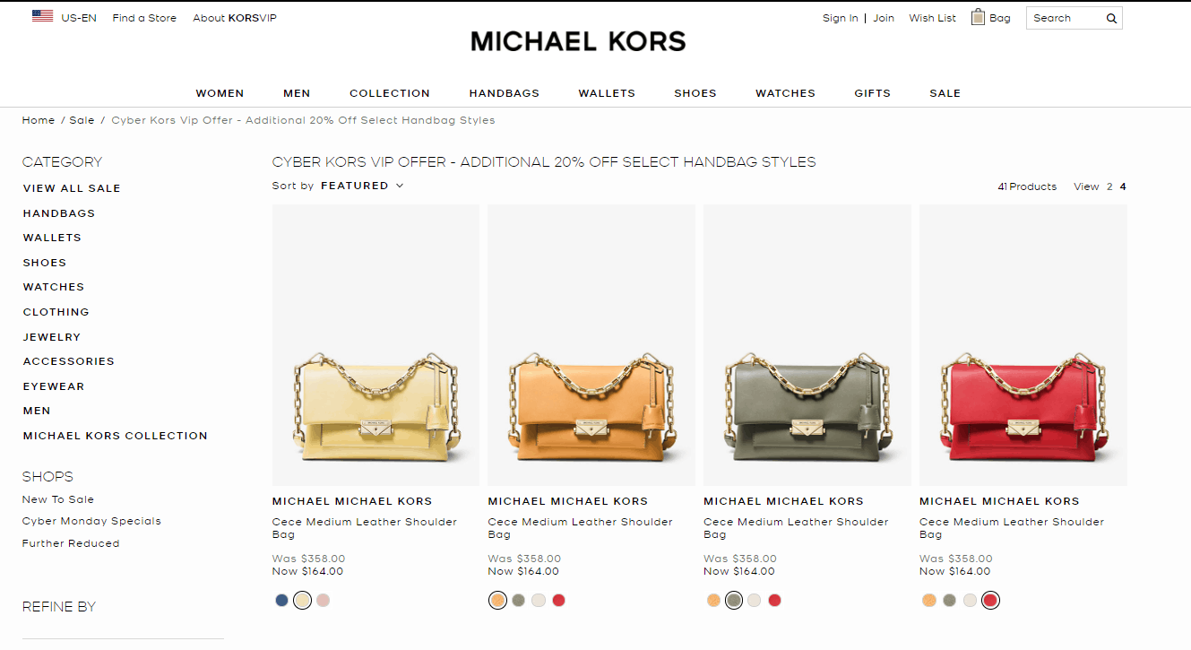 Michael Kors优惠码2026 michaelkors美国官网网一精选产品低至3折+额外8折美境免邮