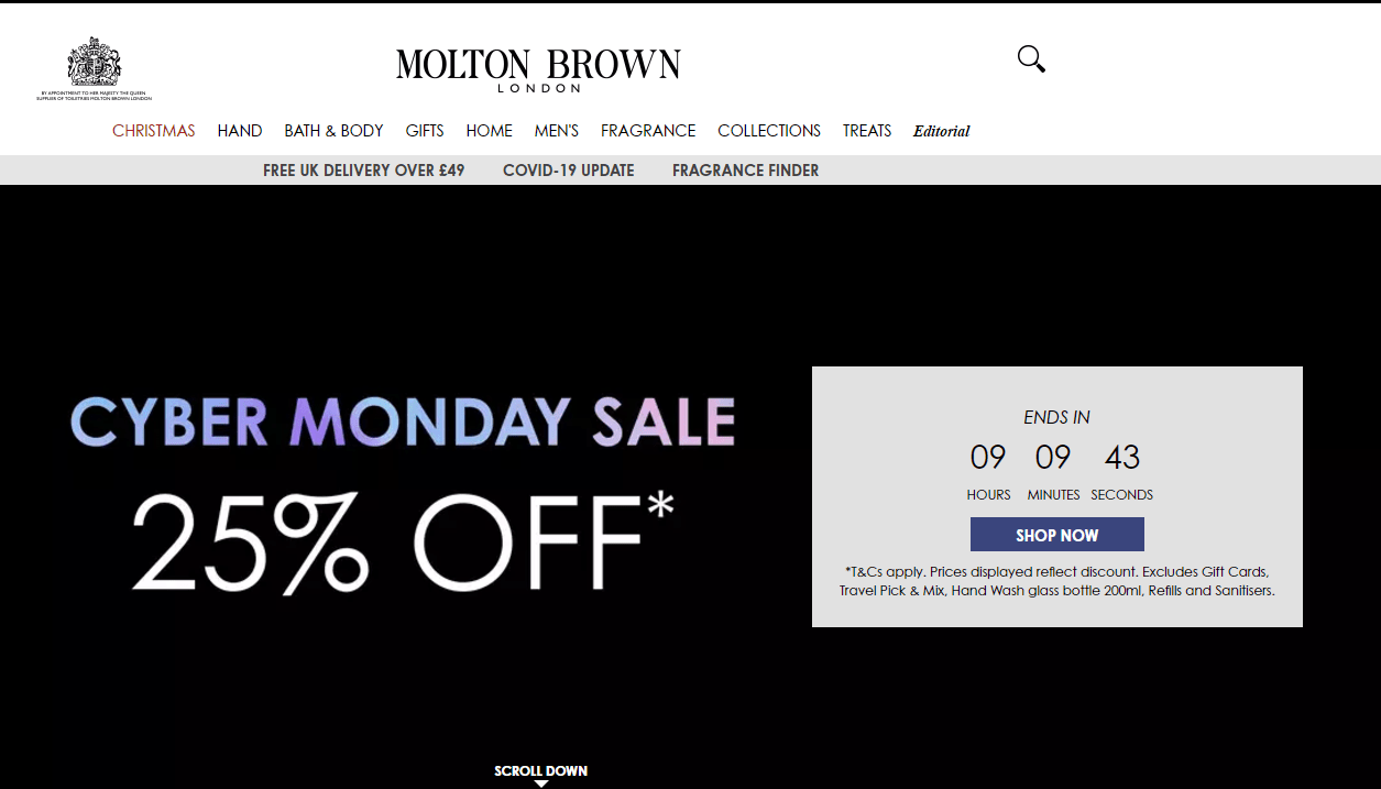 Molton Brown折扣码2026 摩顿布朗英国官网网一大促全场75折促销满额免邮