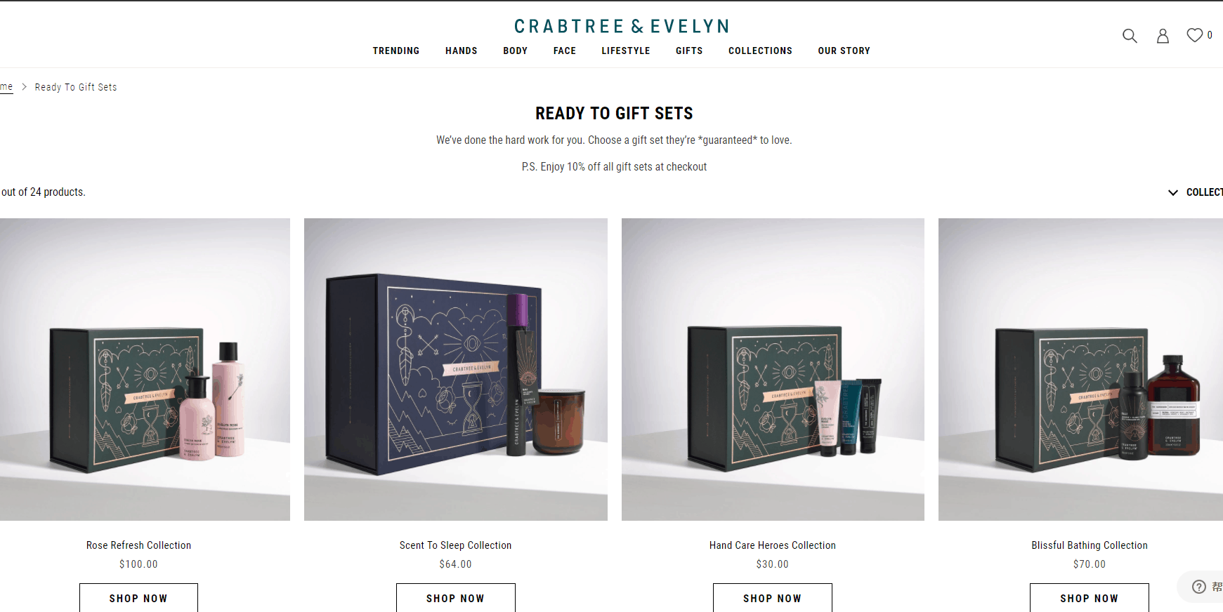 Crabtree Evelyn折扣码2026 瑰柏翠官网现有礼盒套装9折促销满额免邮