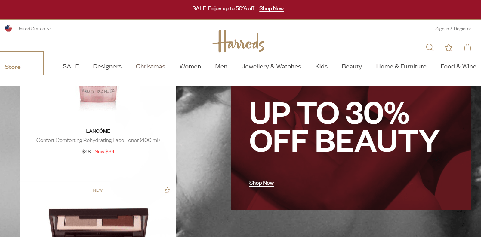 Harrods折扣码2026 哈罗斯官网现有全场彩妆护肤低至7折促销直邮港澳