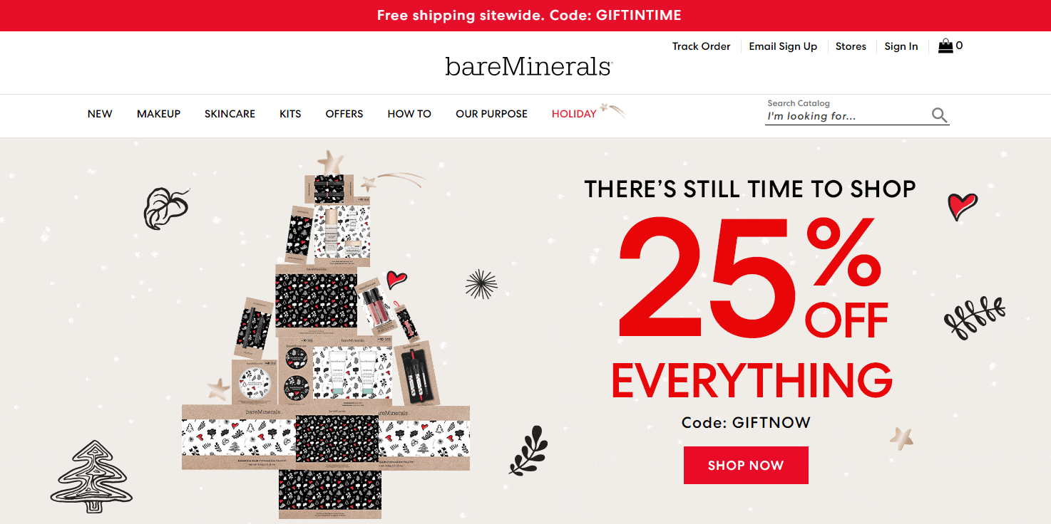Bare Minerals折扣码2026 bareminerals现有全场彩妆护肤无门槛75折促销美境免邮