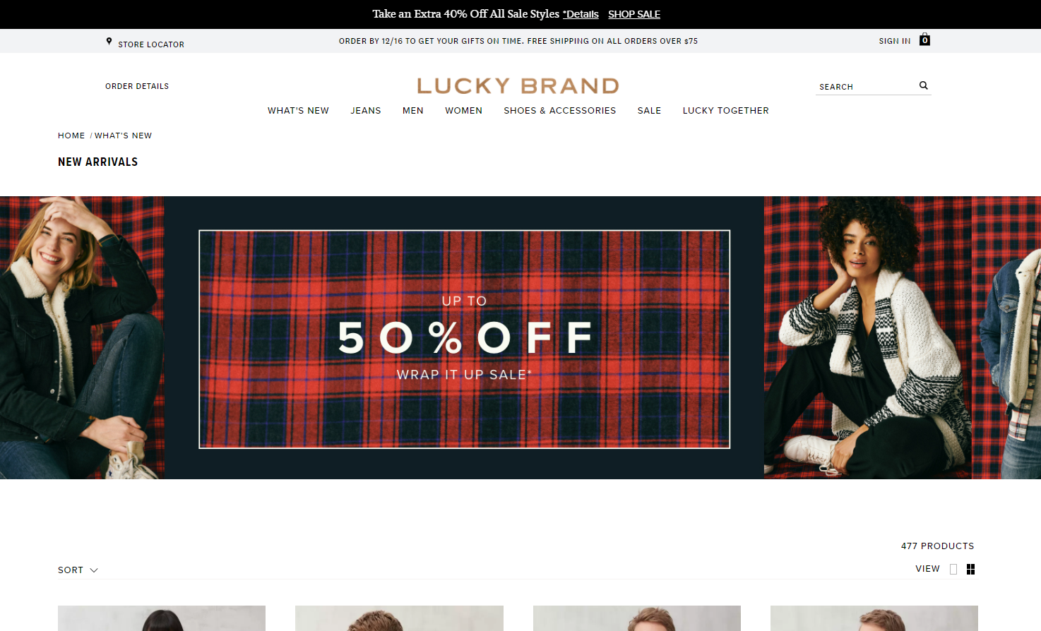 Lucky Brand优惠码2026 luckybrand双十二大促精选商品低至5折促销美境免邮