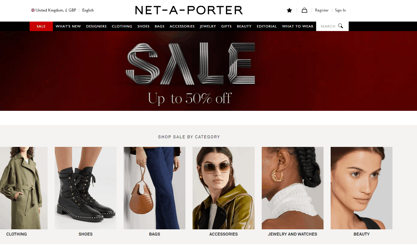 NET-A-PORTER优惠码2026 net a porter英国站年末大促低至5折促销好价收Gucci、Fendi墨镜
