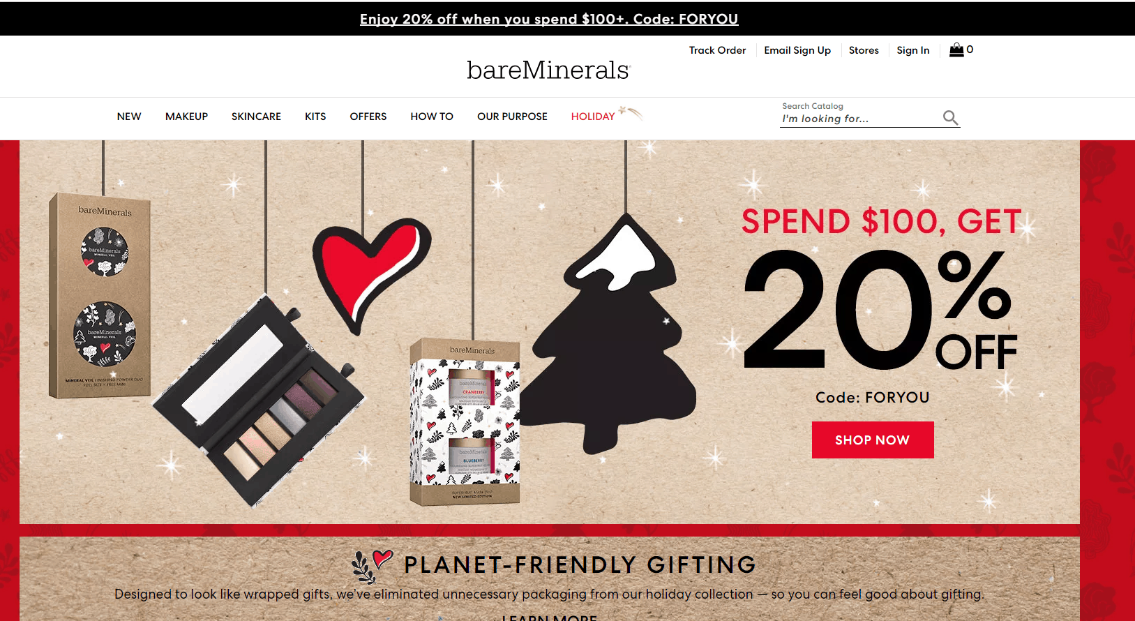 Bare Minerals优惠码2026 bareminerals现有全场彩妆护肤满0享8折促销满额免邮