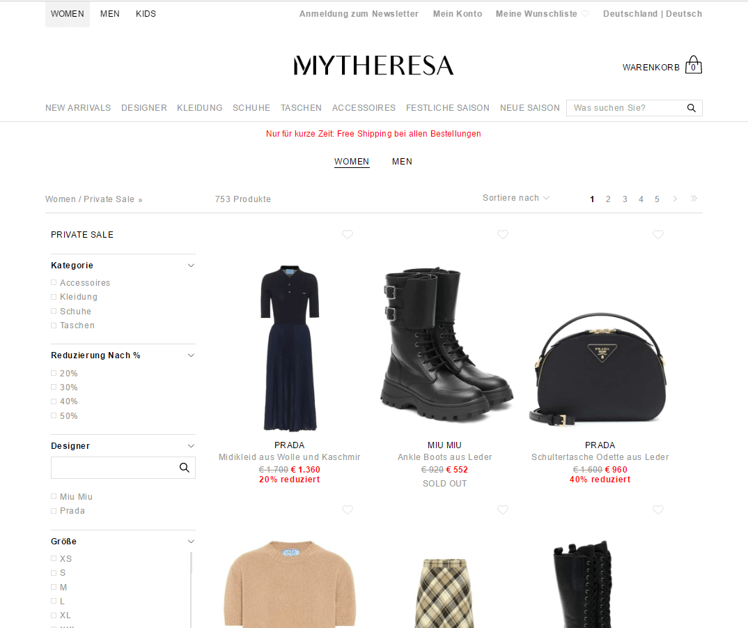 Mytheresa优惠码2026 mytheresa精选Prada、MiuMiu商品低至6折私密大促包税直邮